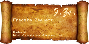 Frecska Zsanett névjegykártya