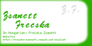 zsanett frecska business card